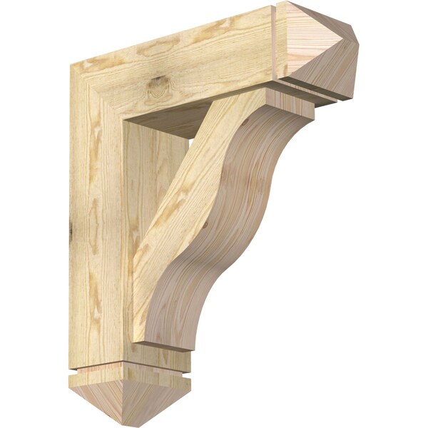 Ekena Millwork Funston Arts and Crafts Rough Sawn Bracket w/ Offset Brace, Douglas Fir, 8"W x 26"D x 30"H BKT0806X26X30FST03RDF - main